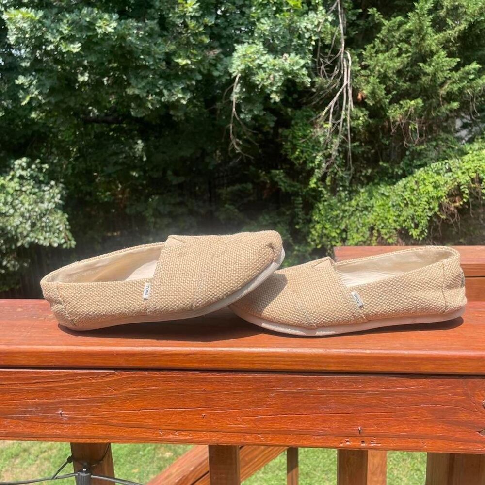 Toms Women's 8 Alpargata Natural Burlap Tan Trainers
